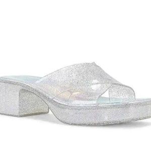 Jeffrey Campbell Bubble Gum Sandal Silver Iridescent Glitter